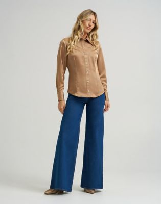 Риза Wrangler Lainey Wilson Satin Shirt XS Бежово | 112374961:XS, 2