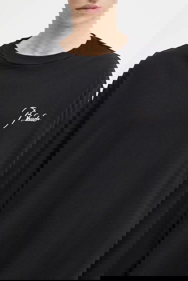 Тениска Rhude Classique reverse Cotton Long-Sleeve T-Shirt Черно | RHFW25TT10012, 3