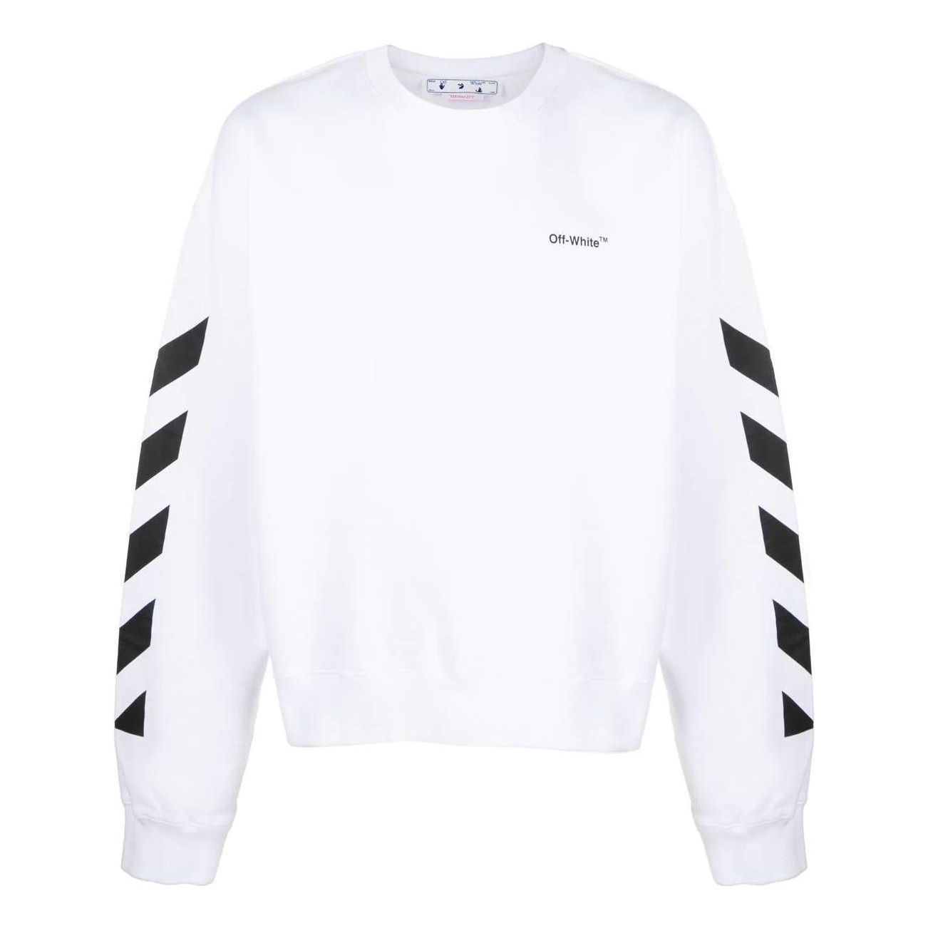 Суитчър Off-White Off-White Side Stripe Long Sleeve Sweatshirt Бяло | OMBA058C99FLE0010110, 0