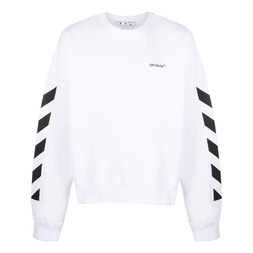 Суитчър Off-White Off-White Side Stripe Long Sleeve Sweatshirt Бяло | OMBA058C99FLE0010110