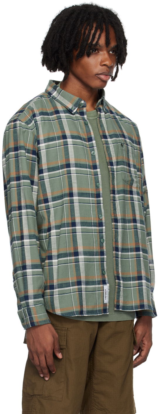 Риза Carhartt WIP Plaid Relaxed Fit Cotton Shirt Зелено | I033032, 1