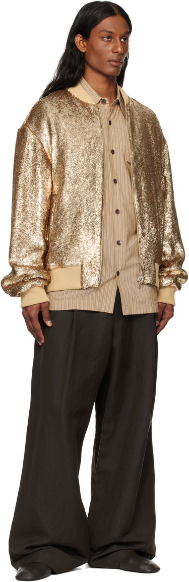 Яке бомбър Dries Van Noten Dries Van Noten Sequinned Bomber Jacket Металик | 251-080546-1481, 3