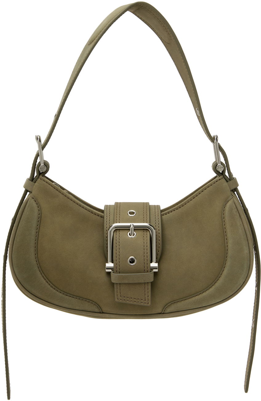Чанта през рамо OSOI Suede Shoulder Bag With Buckle Зелено | 24FWB05002120, 0