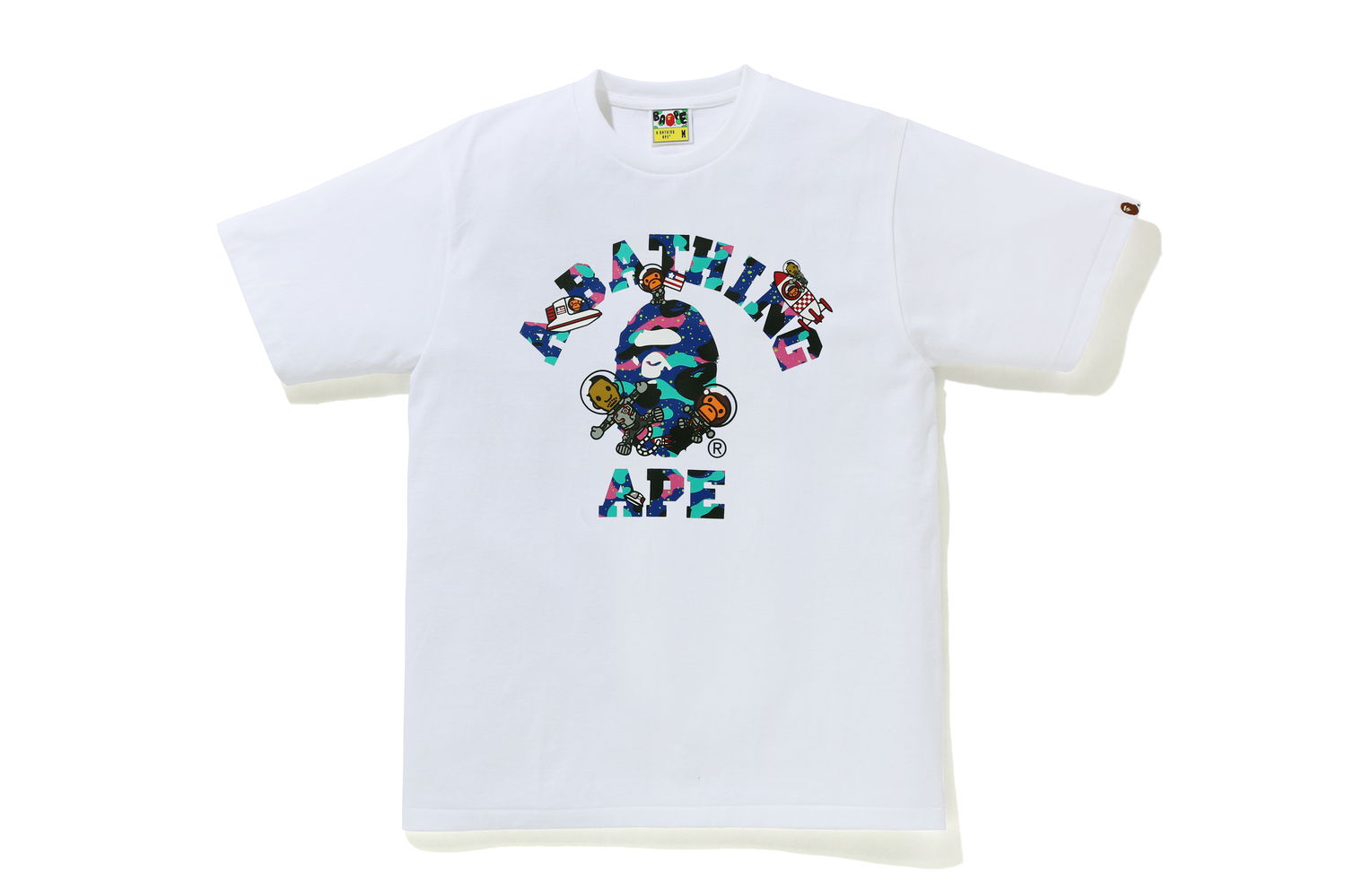 Тениска BAPE Kid Cudi x College Moon Man Tee Бяло | 002TEG731903XWHT, 0
