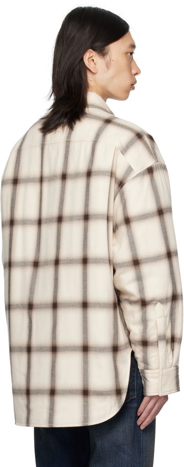 Риза Acne Studios Acne Studios Flannel Button-Up Overshirt Бежово | B90845-, 2