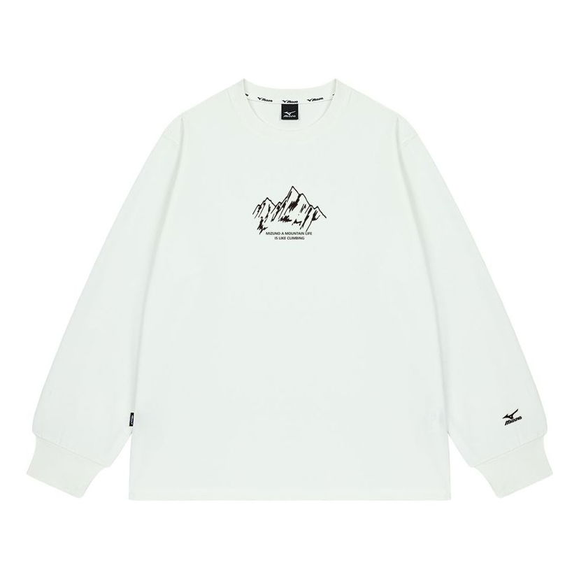 Тениска Mizuno Graphic Mountain Life Long Sleeve T-Shirt Бяло | A2CA2A07