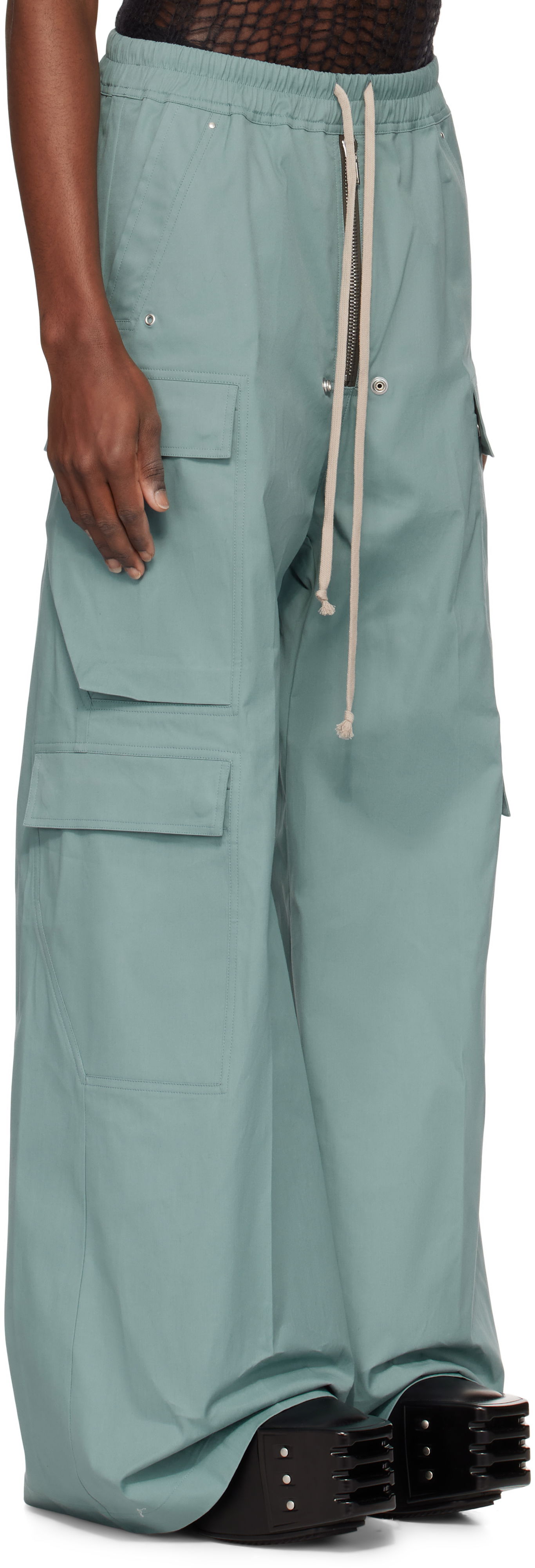 Карго панталони Rick Owens Rick Owens Hollywood Cargobela Cargo Pants Зелено | RU01E5339 TE, 1