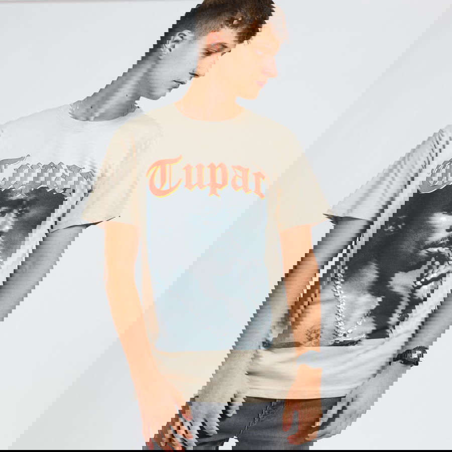 Тениска Urban Classics Tupac California Love Tee Бежово | MT1120, 0