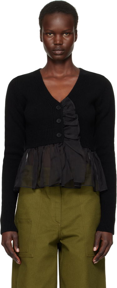 Пуловер Cecilie Bahnsen Ruffle Trim Cropped Cardigan Черно | 4.24KNI52001 PHLOX CARDIGAN, 0
