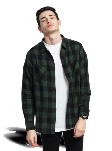 Риза Urban Classics Checked Flanell Shirt Зелено | tb297 blckgrn