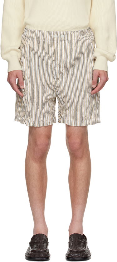 Къси панталони Bottega Veneta Bottega Veneta Crushed Tech Cotton Stripe Shorts Бежово | 833970V5NM08773, 0