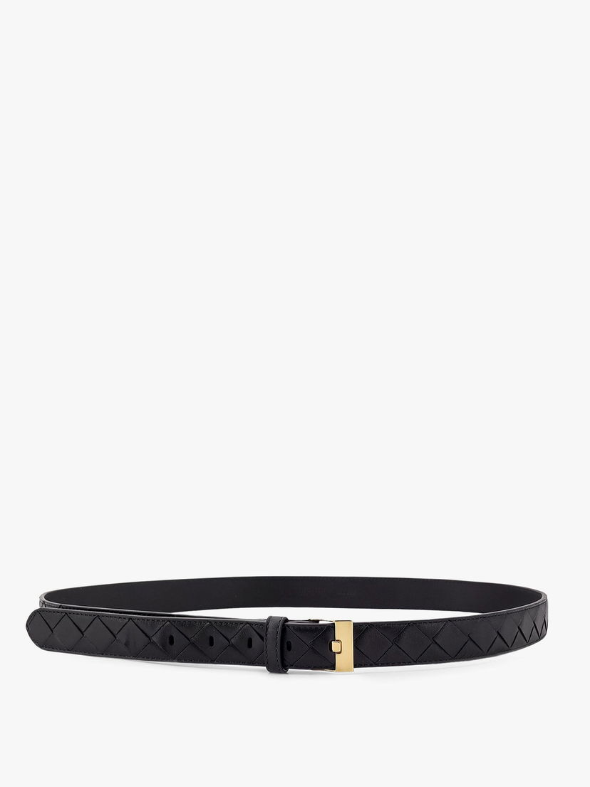 Колани Bottega Veneta Black Braided Leather Belt Черно | 799048V4R431019