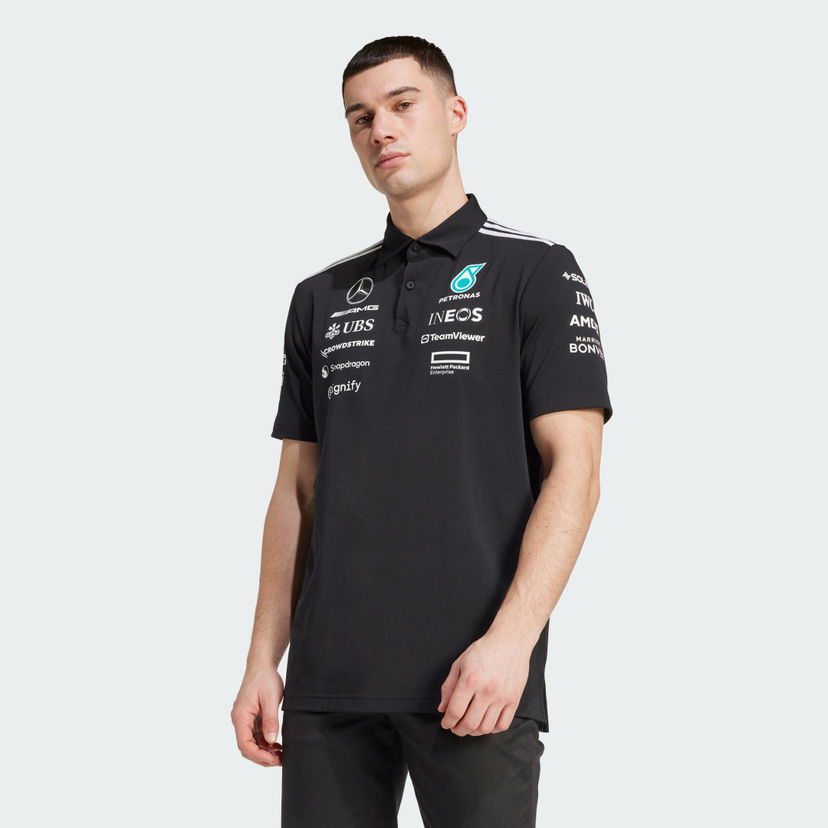 Поло тениска adidas Performance Mercedes - AMG Petronas Formula One Team Polo Shirt Черно | JW5391