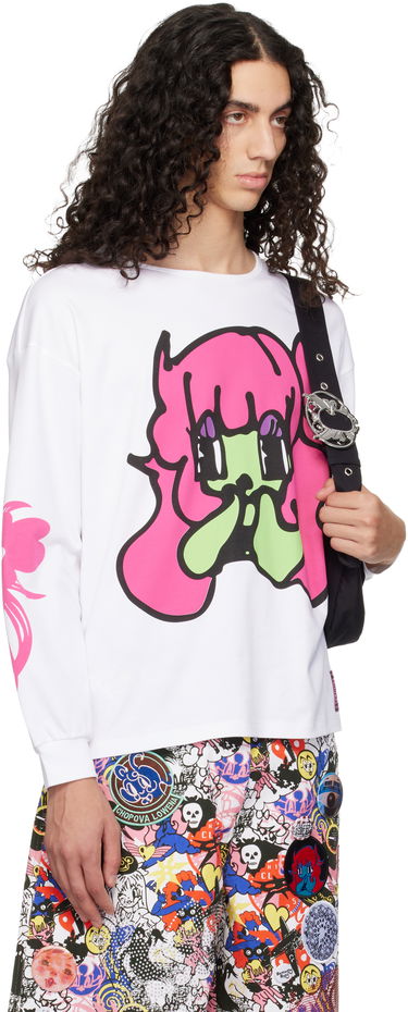 Тениска Chopova Lowena Chopova Lowena Bashful Oversized Graphic Jersey T-shirt Бяло | 2403, 4