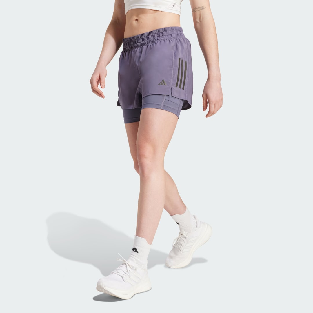 Къси панталони adidas Performance Own the Run Climacool 2-in-1 Running Shorts Лилаво | JW9696, 0
