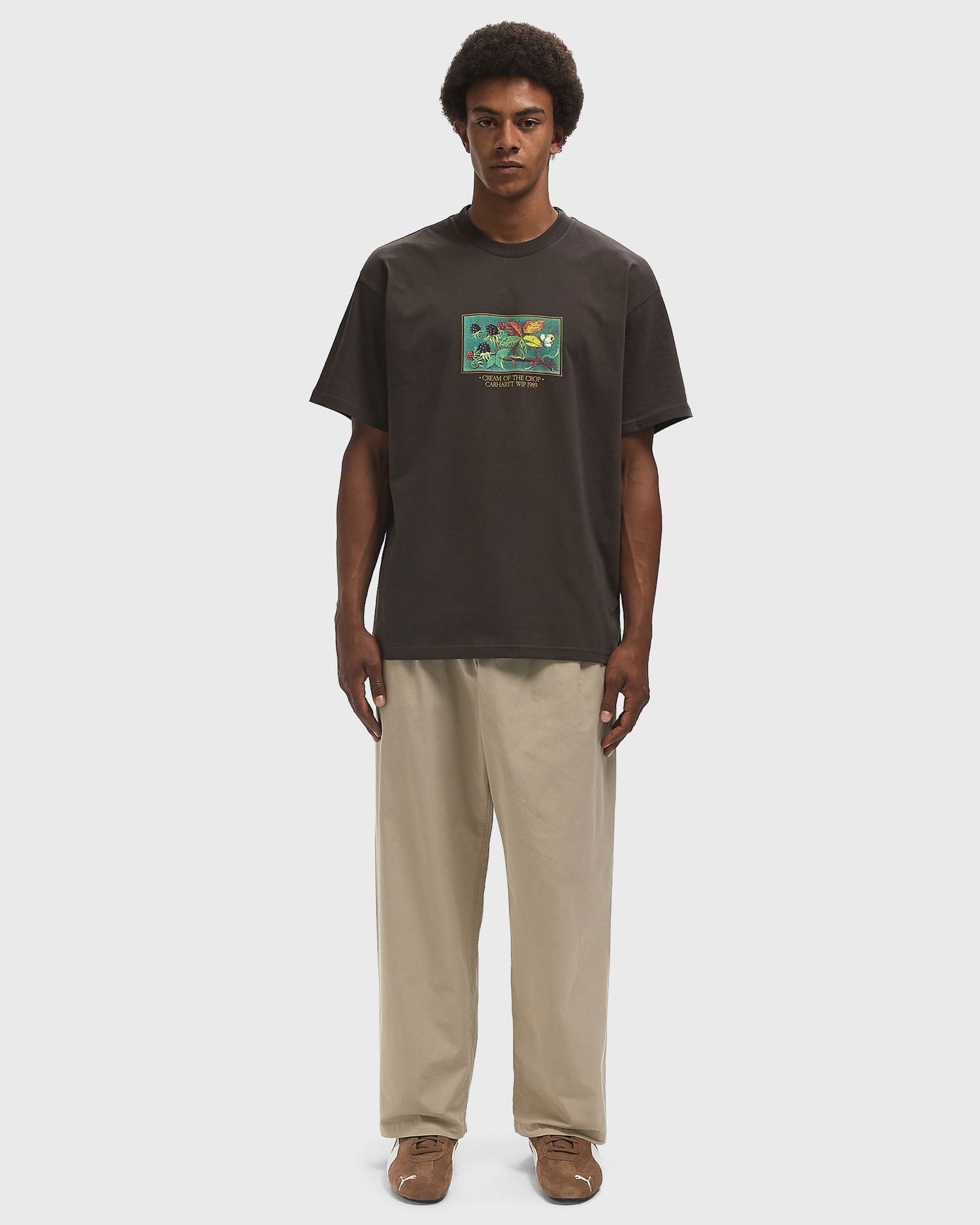 Панталони Carhartt WIP Evan Pleated Cropped Trousers Бежово | I035563-G1.GD, 1