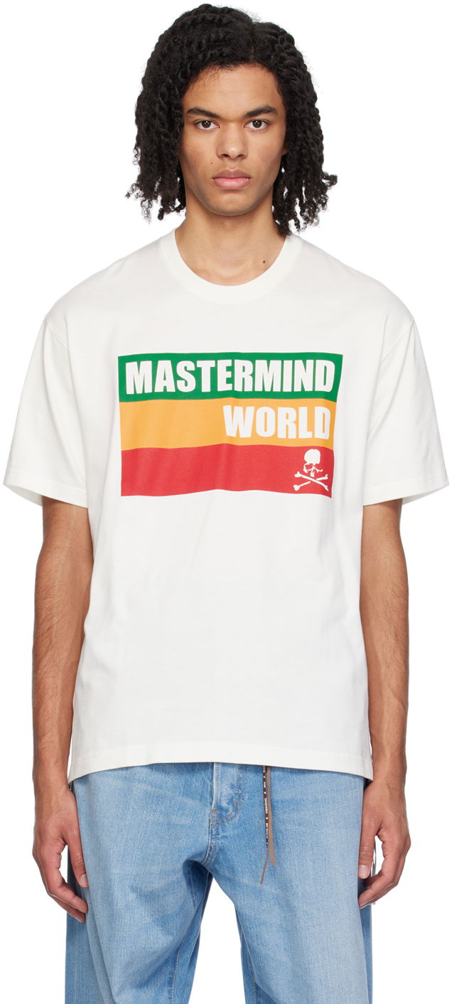 Тениска Mastermind WORLD Printed Logo T-Shirt Бяло | MW24S12-TS061-008