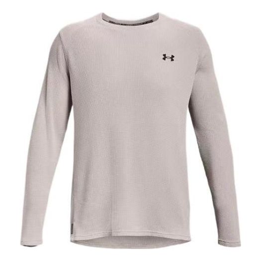 Пуловер Under Armour Men's Waffle Crewneck Long Sleeve T-Shirt Сиво | 1373179-592