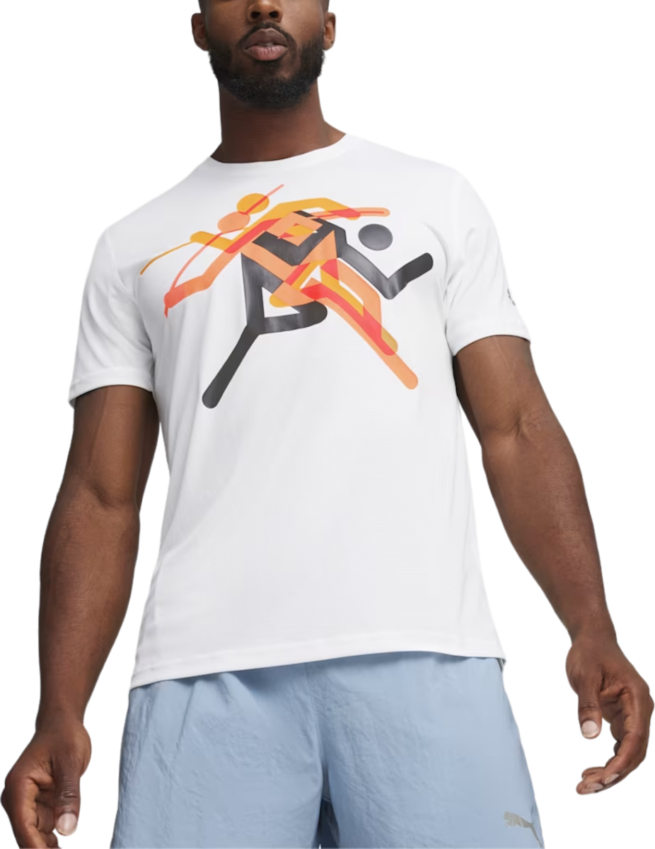 Тениска Puma RUN FASTER ICONS GRAPHIC TEE Бяло | 525000-02, 0