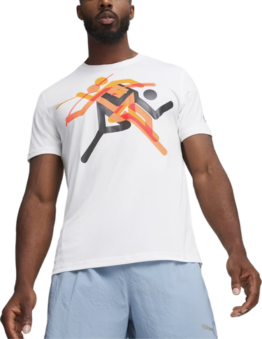 Тениска Puma RUN FASTER ICONS GRAPHIC TEE Бяло | 525000-02, 0