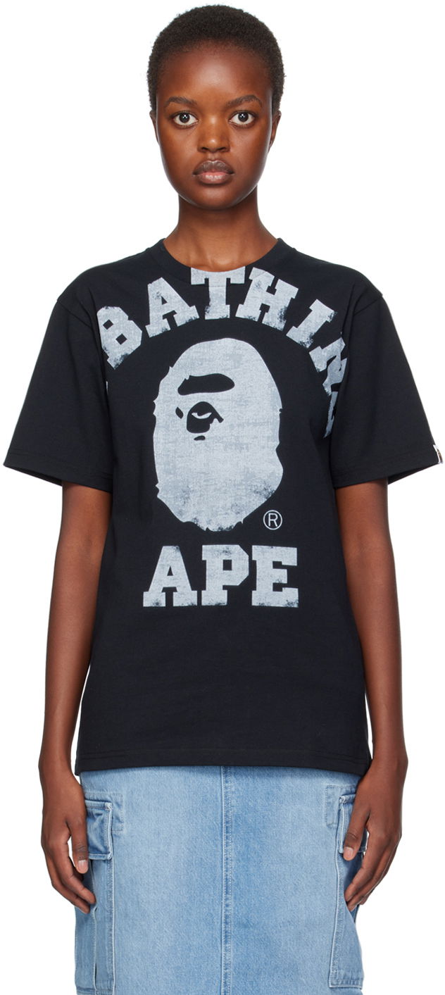Тениска BAPE College T-Shirt Черно | 001CSJ801002M, 0