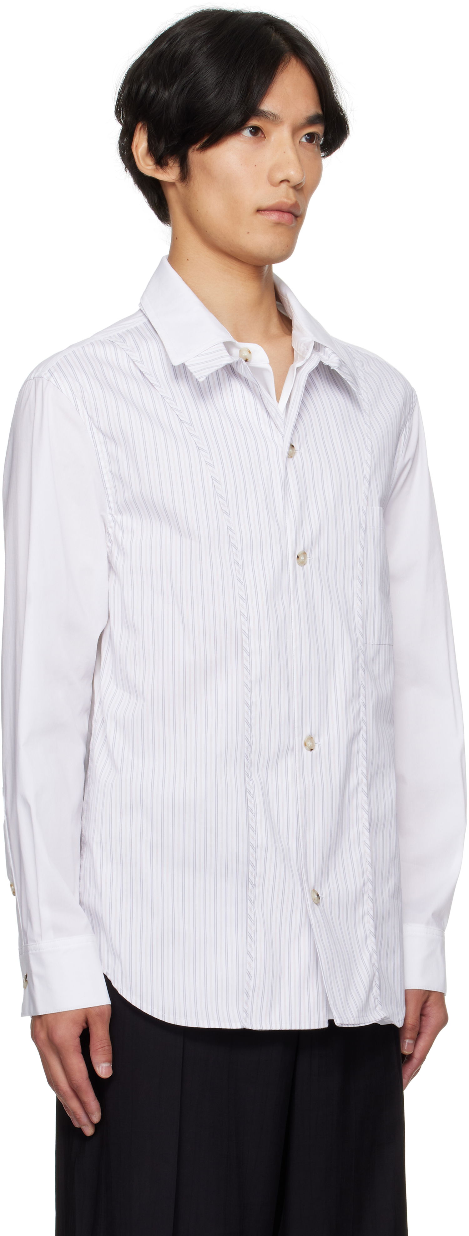 Риза Andersson Bell Andersson Bell Open Collar Layered Shirt Бяло | atb1341m, 1