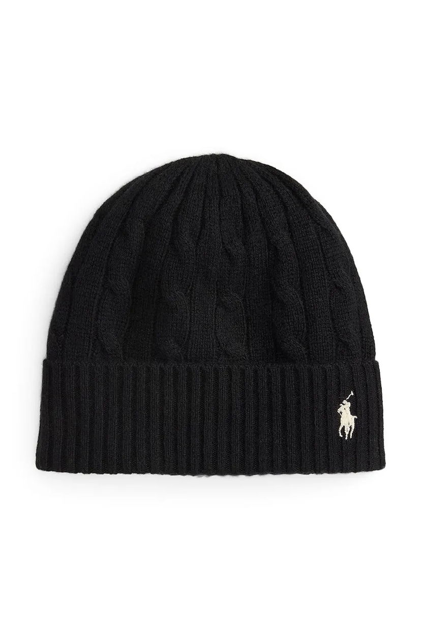 Шапка Polo by Ralph Lauren Polo Ralph Lauren Woolen Cable-Knit Beanie Черно | 455981442