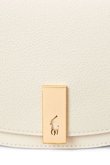 Чанта през рамо Polo by Ralph Lauren White Leather Saddle Bag Бяло | 428932626, 4