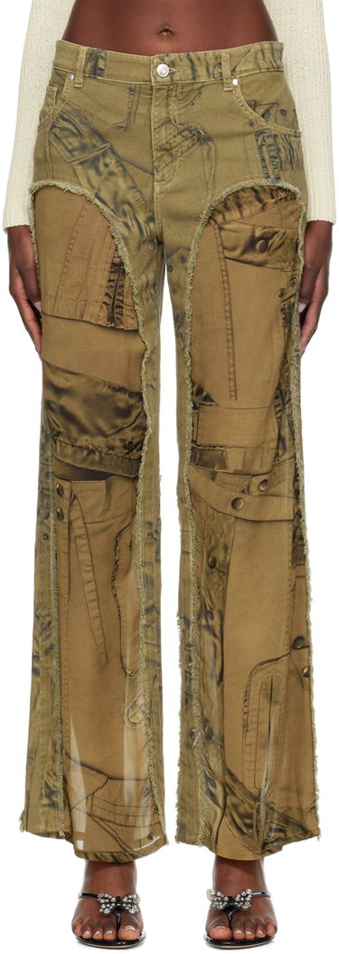 Дънки Blumarine Blumarine Cinch Straight-Leg Jeans Зелено | P422P113A, 0