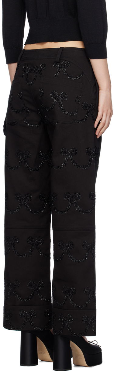 Панталони Simone Rocha Simone Rocha Patterned Wide-Leg Trousers Черно | 4101 1062, 2