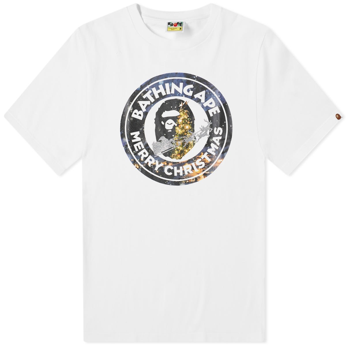 Тениска BAPE Christmas Busy Works Tee Бяло | 001TEI701014FWHT, 0