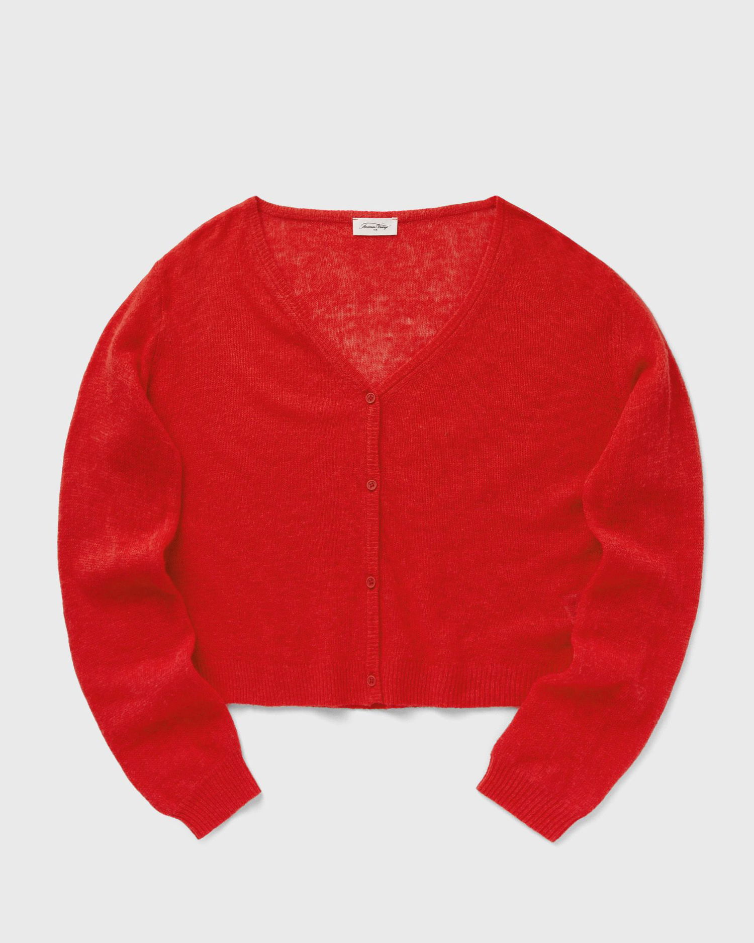Пуловер American Vintage American Vintage Knit Cropped Cardigan Червено | DUM19AE25-PASSION, 0