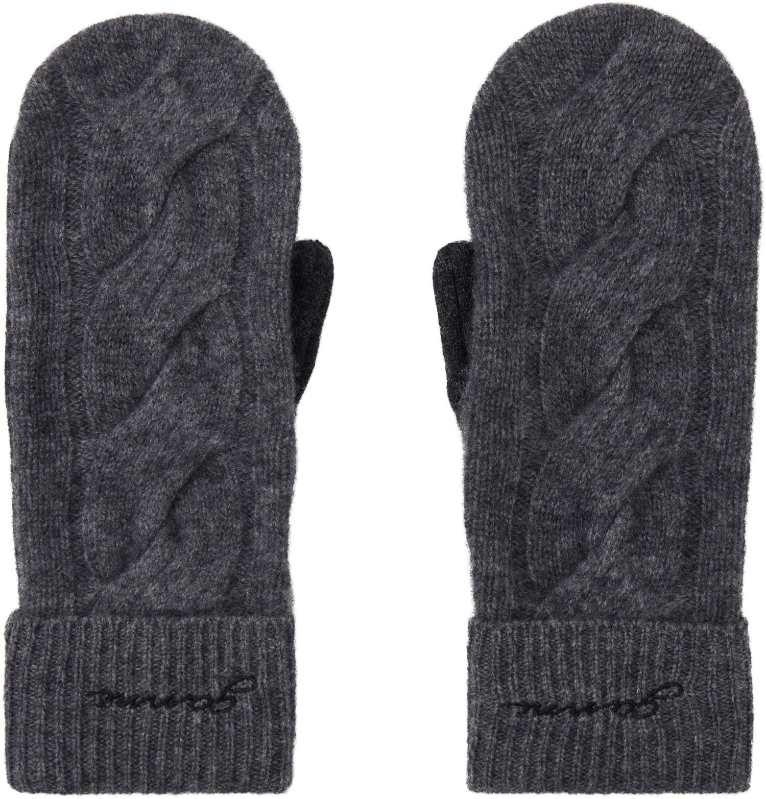 Ръкавици GANNI GANNI Cashmere Blend Knit Mittens Сиво | A6490, 0