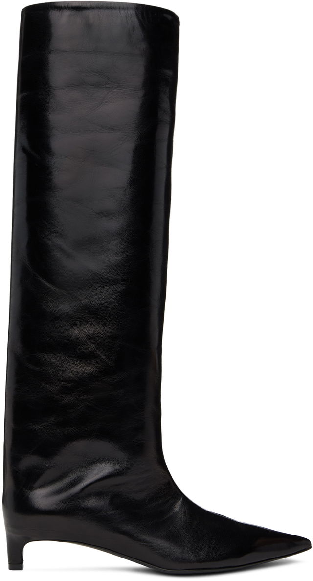 Black Pointed Toe Tall Boots