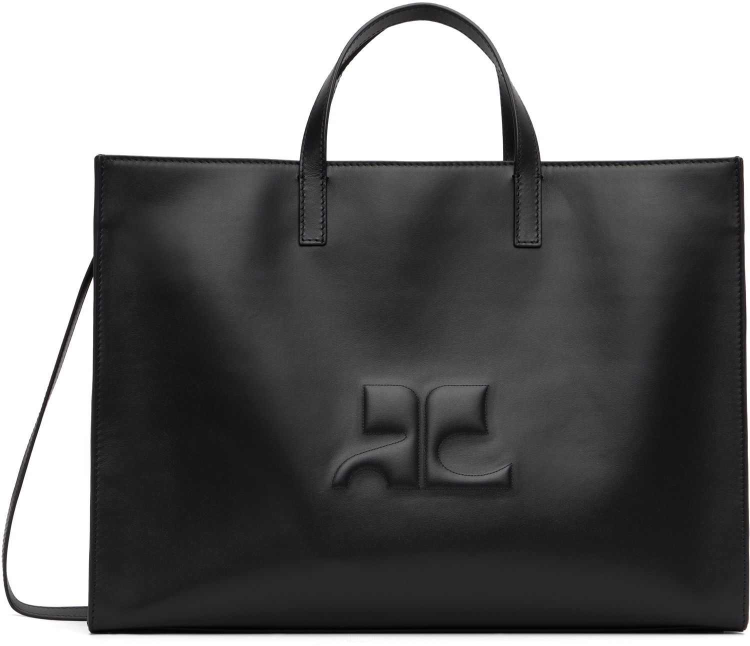 Голяма пазарска чанта Courrèges Courrèges Heritage AC Leather Tote Черно | 125GSA165CR0065, 0