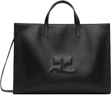 Голяма пазарска чанта Courrèges Courrèges Heritage AC Leather Tote Черно | 125GSA165CR0065, 0