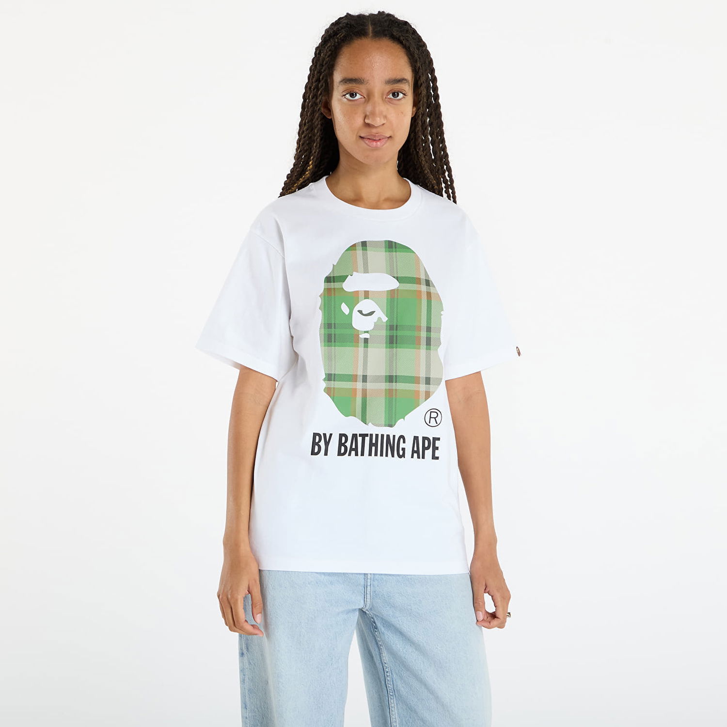 Тениска BAPE T-Shirt Bape Check By Bathing Ape Бяло | 001TEL801022MWH0, 0