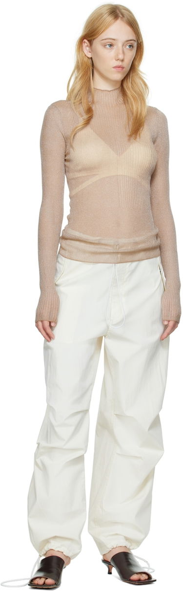 Пуловер Dion Lee Dion Lee Ribbed Long Sleeve T-Shirt Бежово | C7095P22, 3