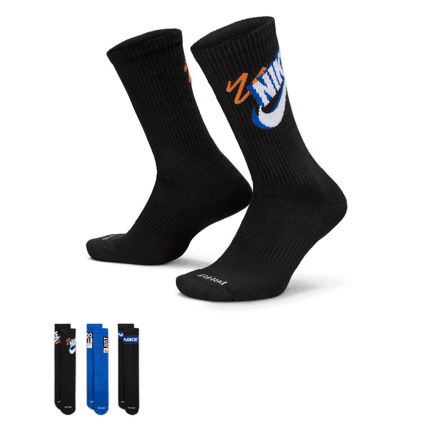Чорапи Nike Everyday Plus Mid-High Socks (3 Pairs) Черно | HJ9339-902, 1
