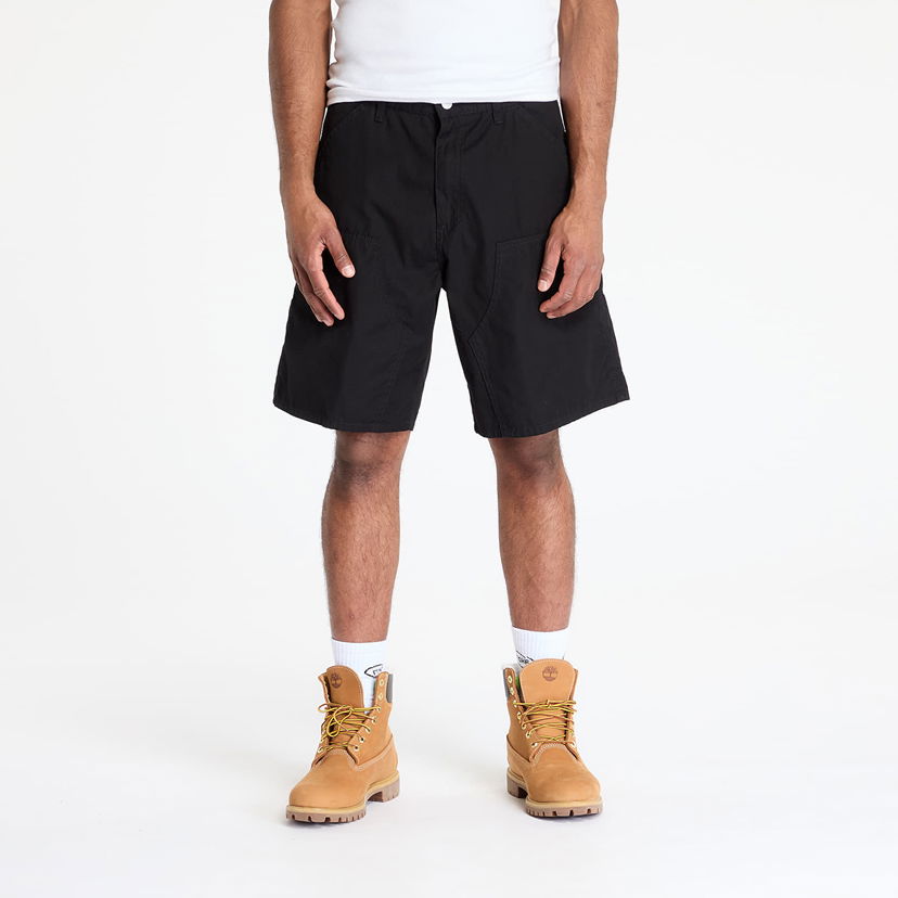 Къси панталони Carhartt WIP Double Knee Shorts Rinsed Черно | I034794.8902