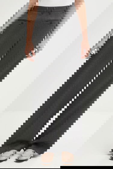 Панталони Maison Margiela MM6 Maison Margiela High Waist Wide-Leg Wool Pants Сиво | S52KA0538.S47848.860M, 0