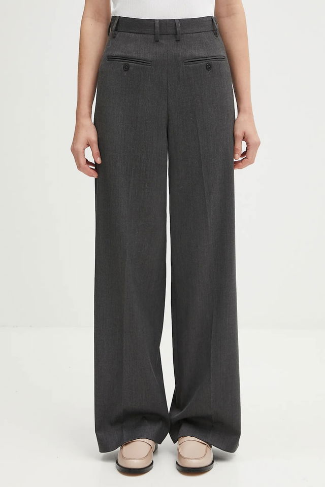MM6 Maison Margiela High Waist Wide-Leg Wool Pants