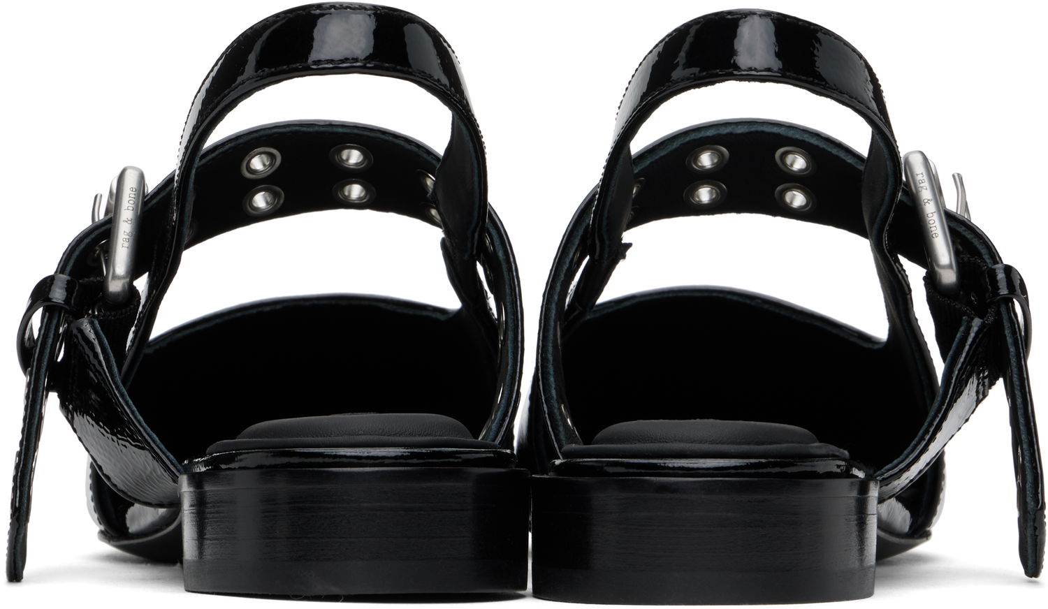 Pокля rag & bone rag & bone Astra Leather Slingback Ballerina Flats Черно | WFF24FF000PA0, 1