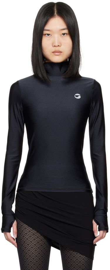 Тениска Coperni Tight High Neck Long Sleeve T-Shirt Черно | COPJS20545, 0