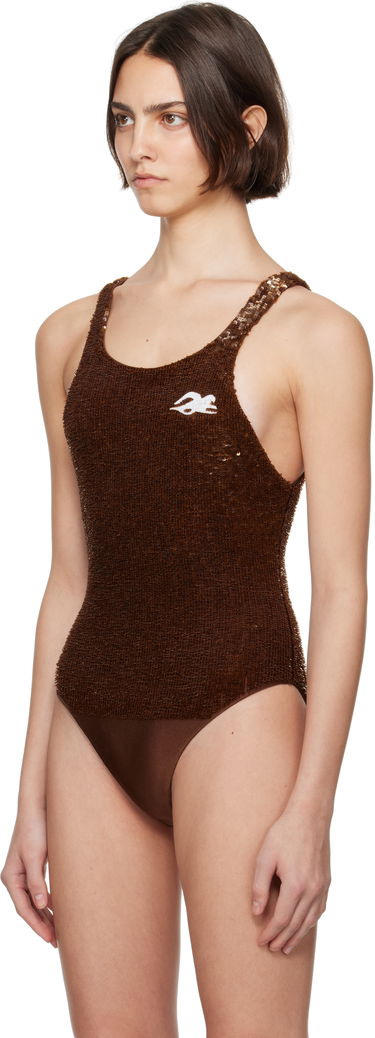 боди Tory Burch Tory Burch Embellished Bodysuit Кафяво | 173630-206, 3