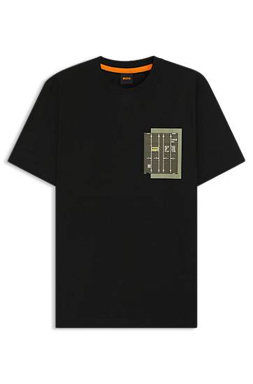 Тениска BOSS BOSS T-Shirt with Cargo Container Artwork Черно | 50546920, 0