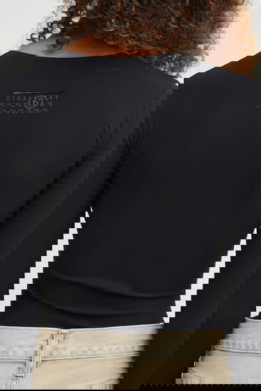боди Maison Margiela MM6 Maison Margiela Long Sleeve Fitted Bodysuit Черно | S52NA0064.S20518.900, 3