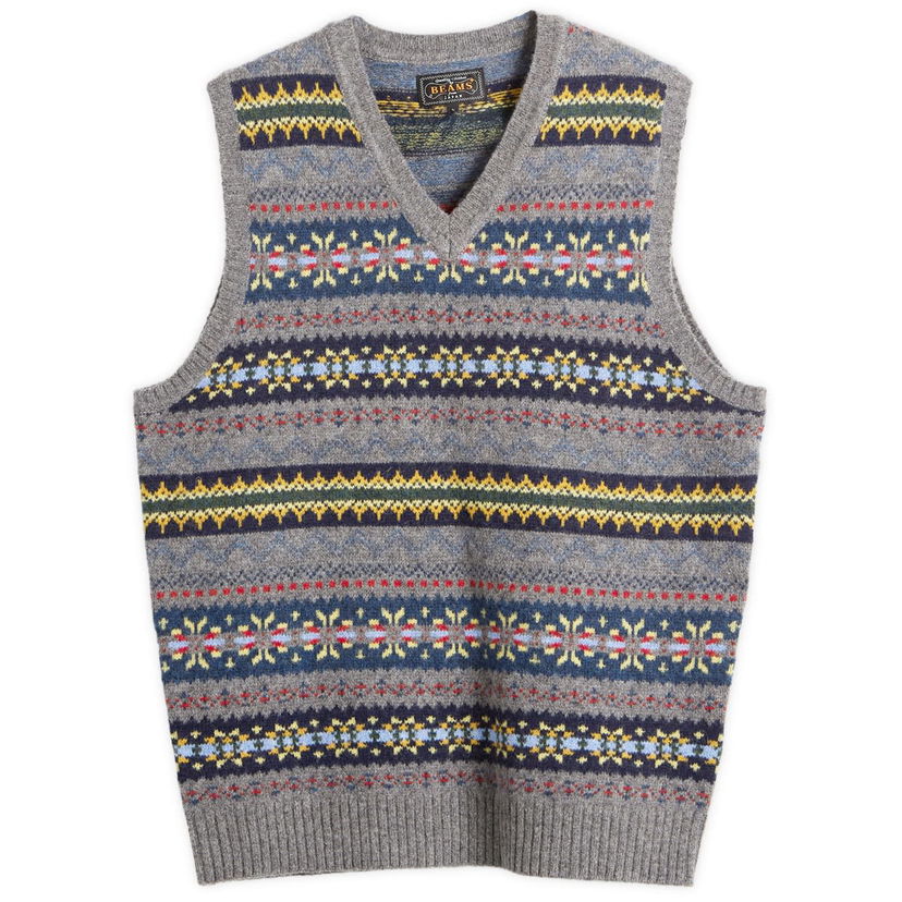 Жилетка BEAMS Fair Isle Knit Vest Многоцветен | 3805-0055-103-15