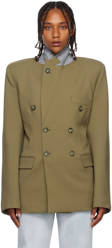 Яке VETEMENTS VTMNTS Double-Breasted Blazer Зелено | VL14JA640K, 0
