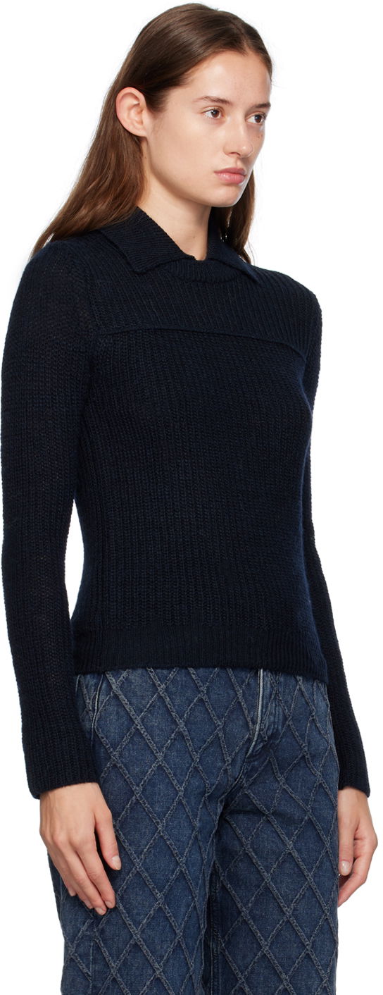 Пуловер rag & bone Madix Knit Polo Top Синьо | WAS24F023PB23, 1